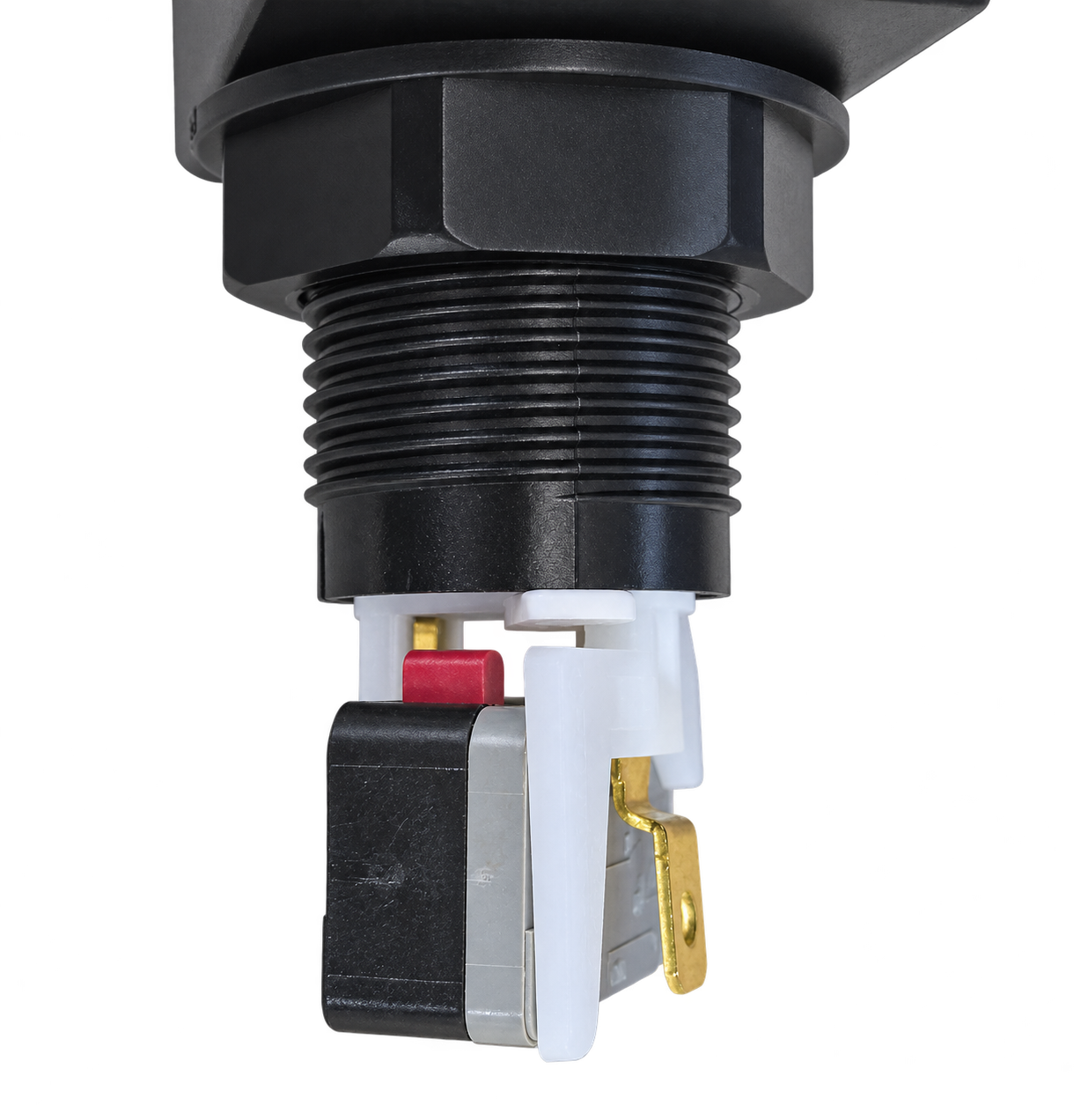 Step 1: insert the holder at an angle, offset from the white pressing tab